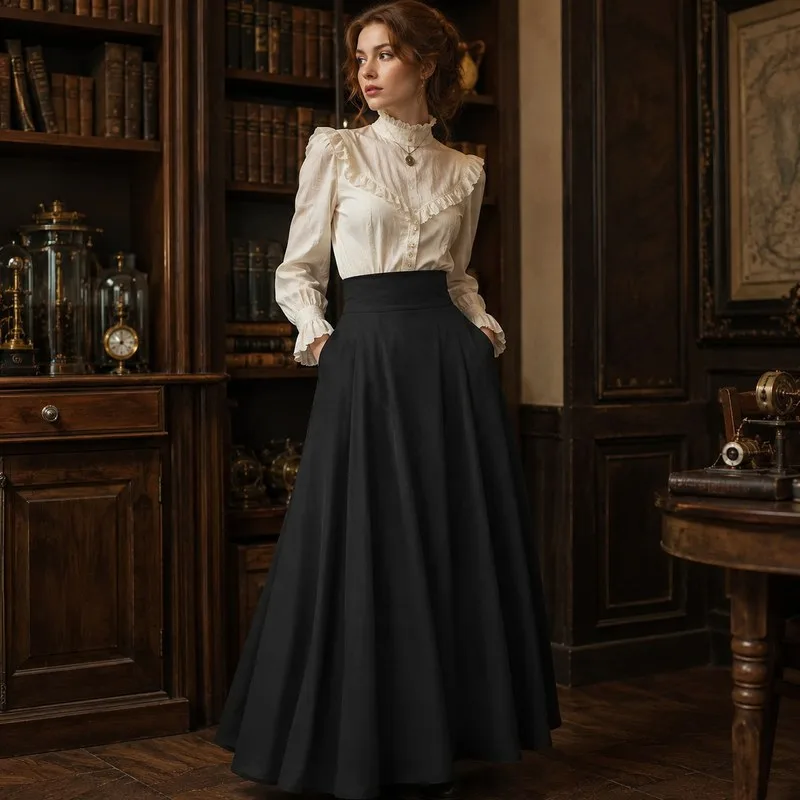 View 3 — Steampunk skirt — long with pockets