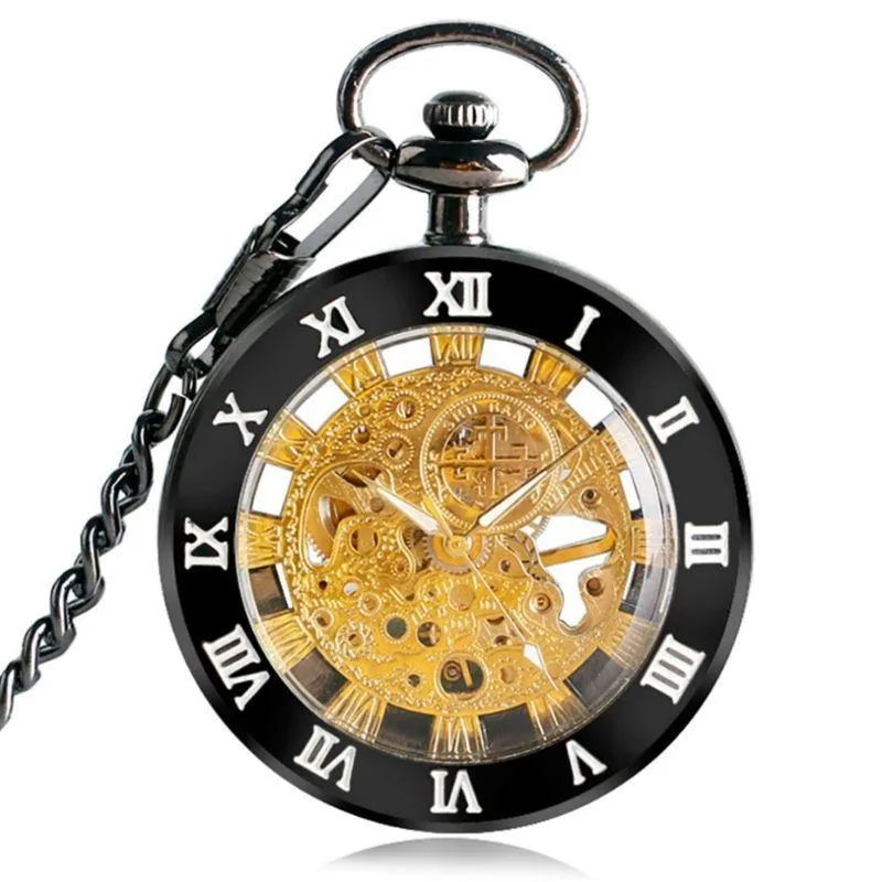 Antique-style steampunk pocket watch — skeleton