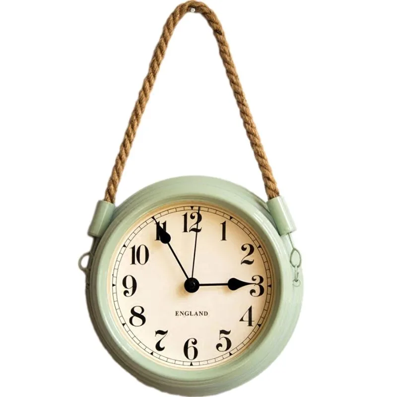 Vintage-style steampunk clock — wall green
