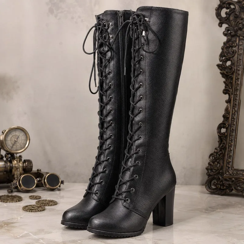 View 5 — Retro steampunk boots — black