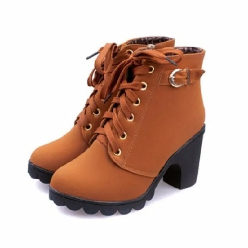 View 3 — Steampunk ankle boots — heel square