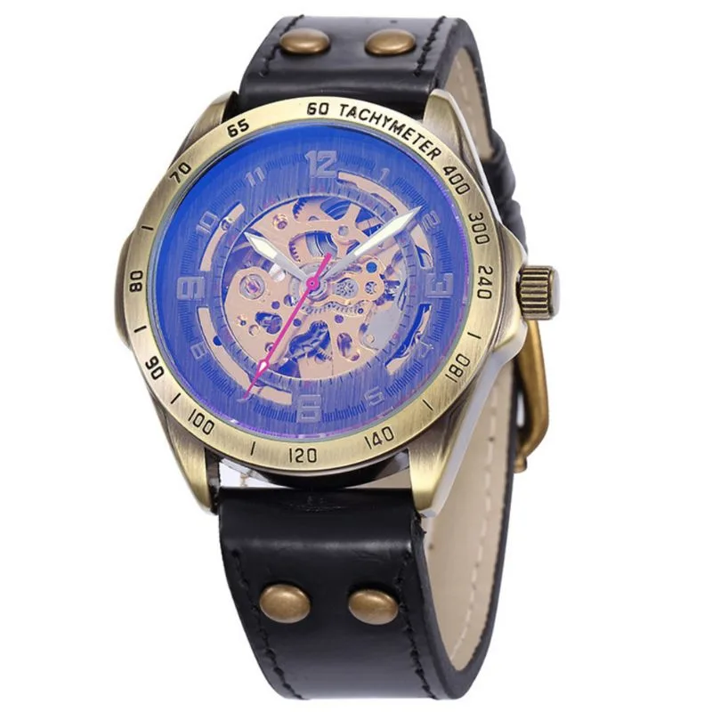 View 2 — Men’s steampunk watch — visible movement
