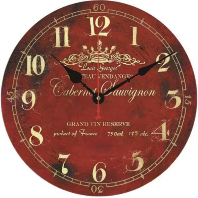 Vintage-style steampunk clock — red