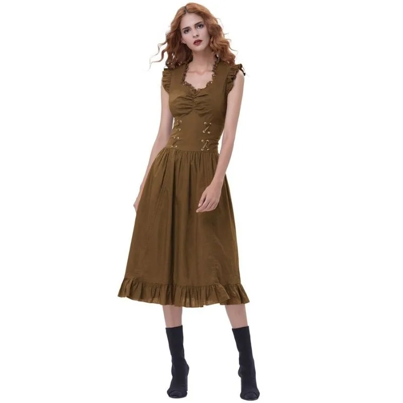 View 2 — Steampunk dress — Long brown