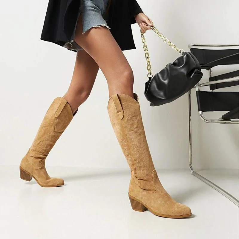 View 7 — Women’s steampunk boots — suede Western