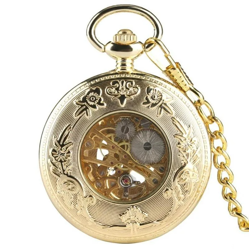 View 3 — Antique-style steampunk watch — pocket plated gold colour