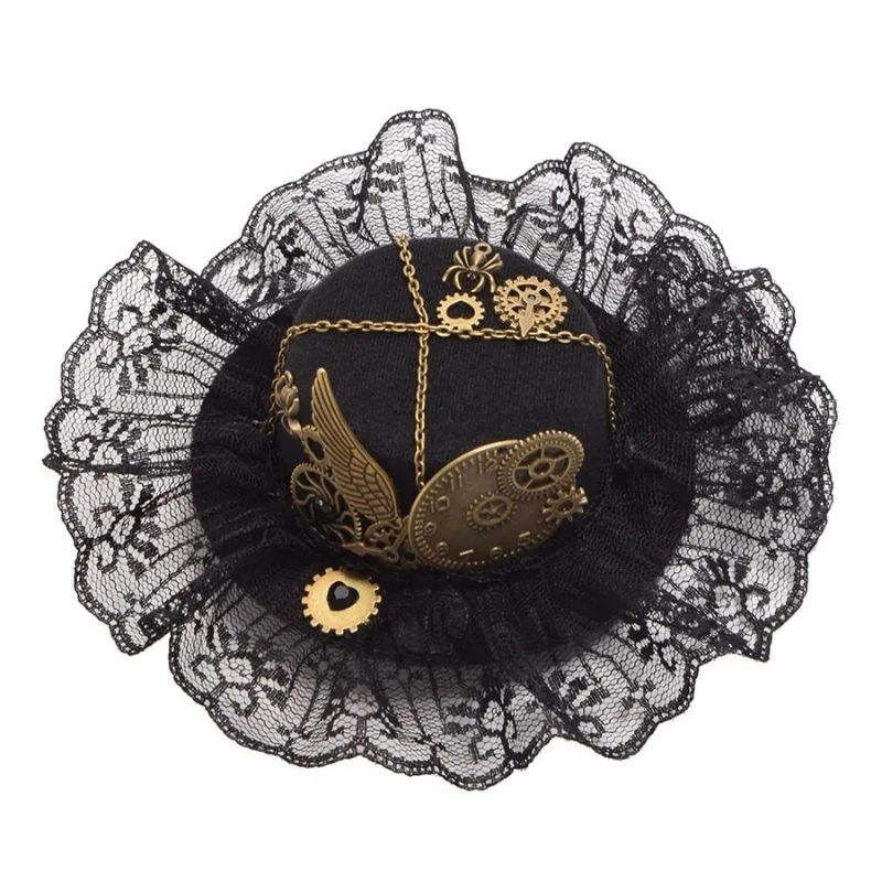 Victorian steampunk hat — Mini with lace