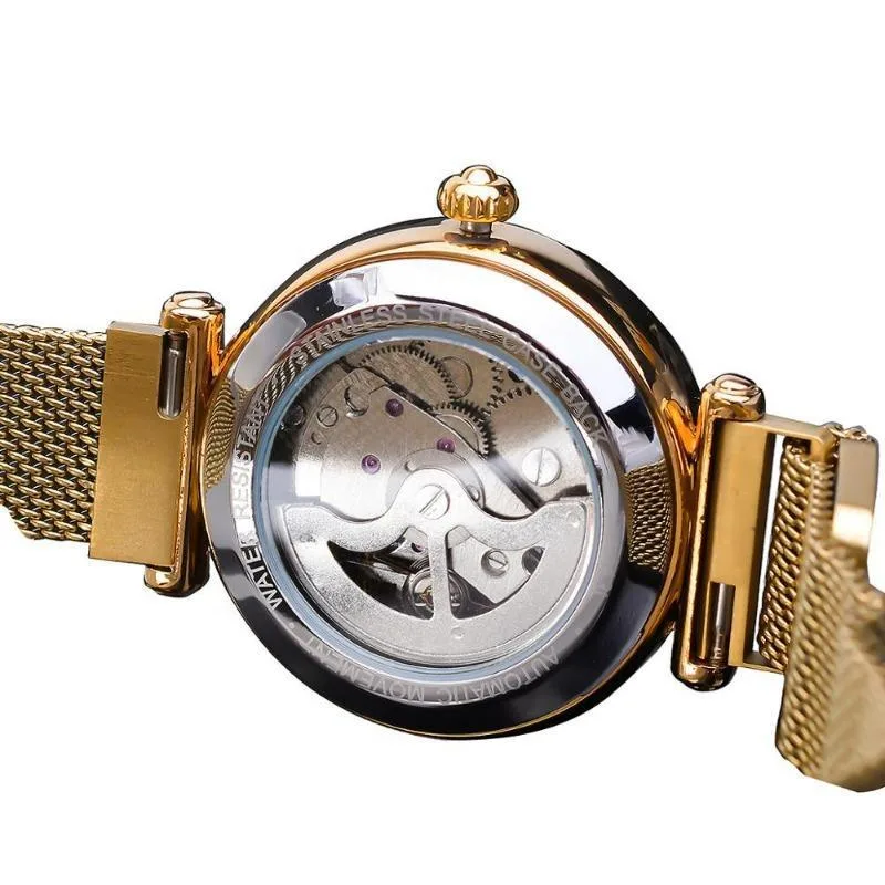 View 3 — Women’s steampunk watch — gold-coloured