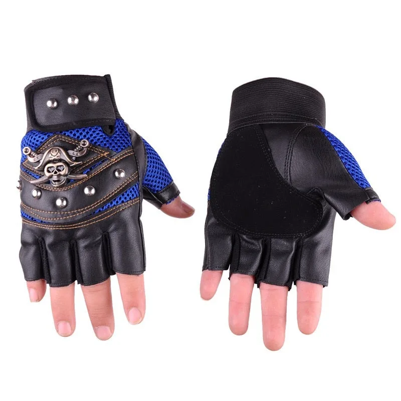 View 3 — Steampunk fingerless gloves skull