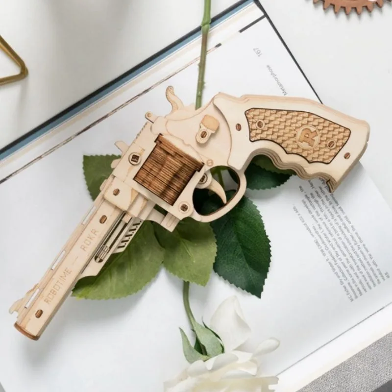 View 3 — Steampunk pistol model wood DIY