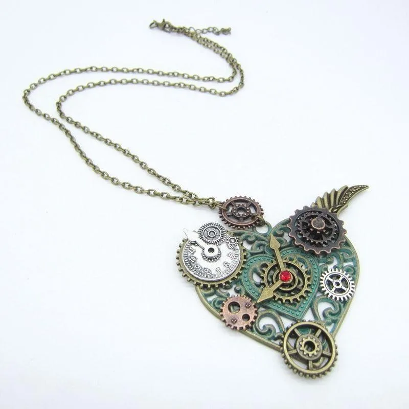 View 2 — Steampunk necklace — heart