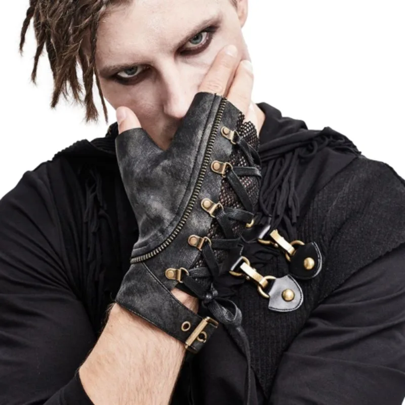 View 2 — Men’s gothic steampunk fingerless glove