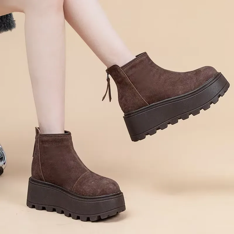 View 2 — Steampunk ankle boots — Chelsea suede
