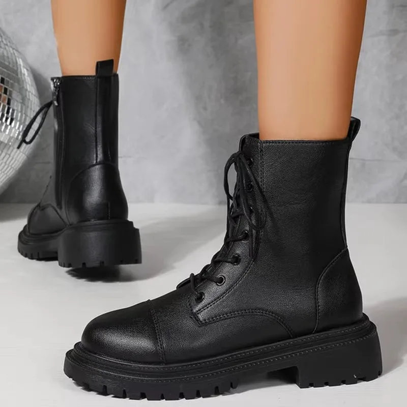 View 4 — Women’s steampunk ankle boots — treads