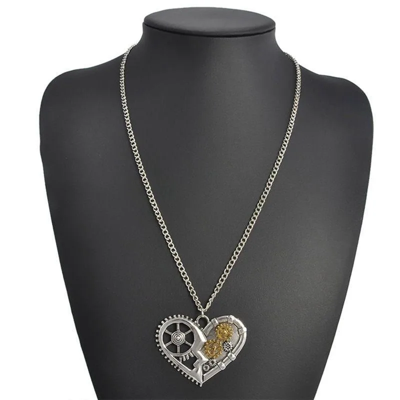 View 2 — Steampunk pendant — heart
