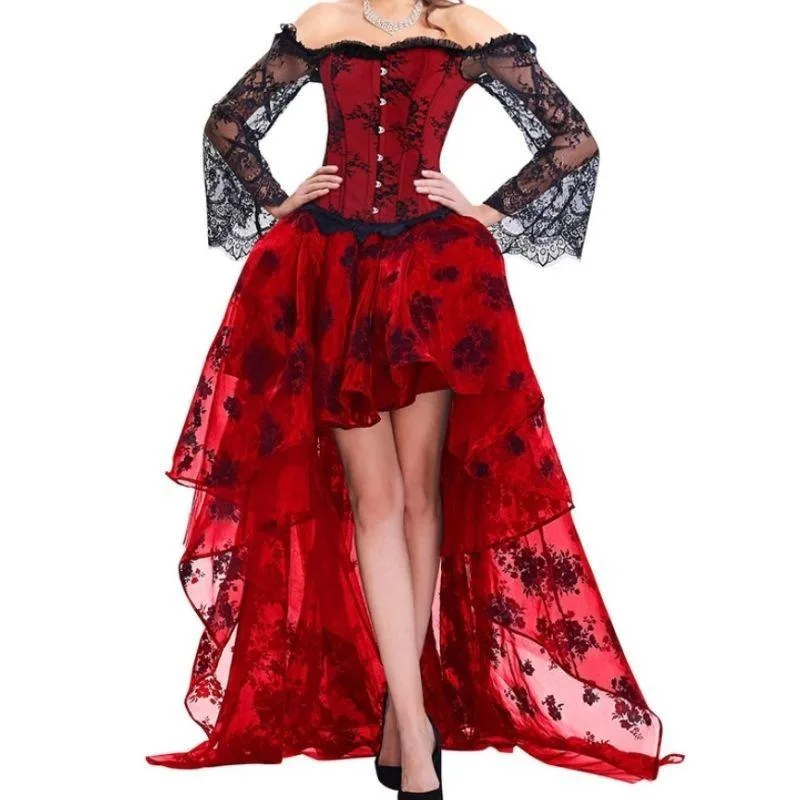 View 3 — Steampunk dress — red