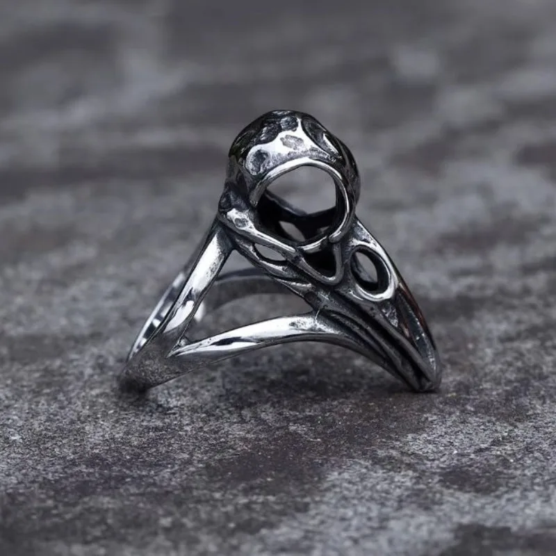 View 4 — Steampunk ring — skull raven