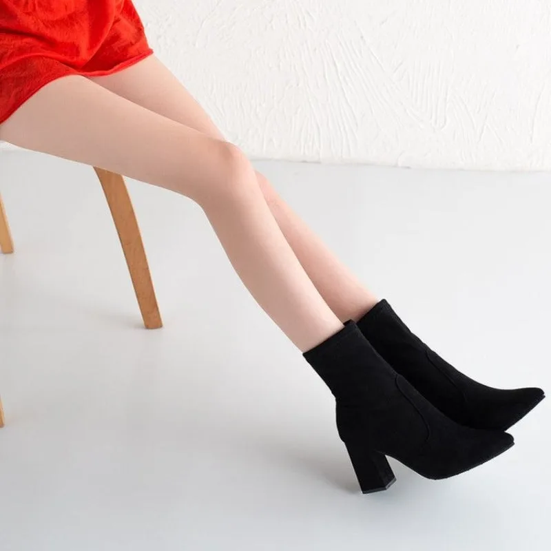 View 8 — Steampunk ankle boots — heel suede