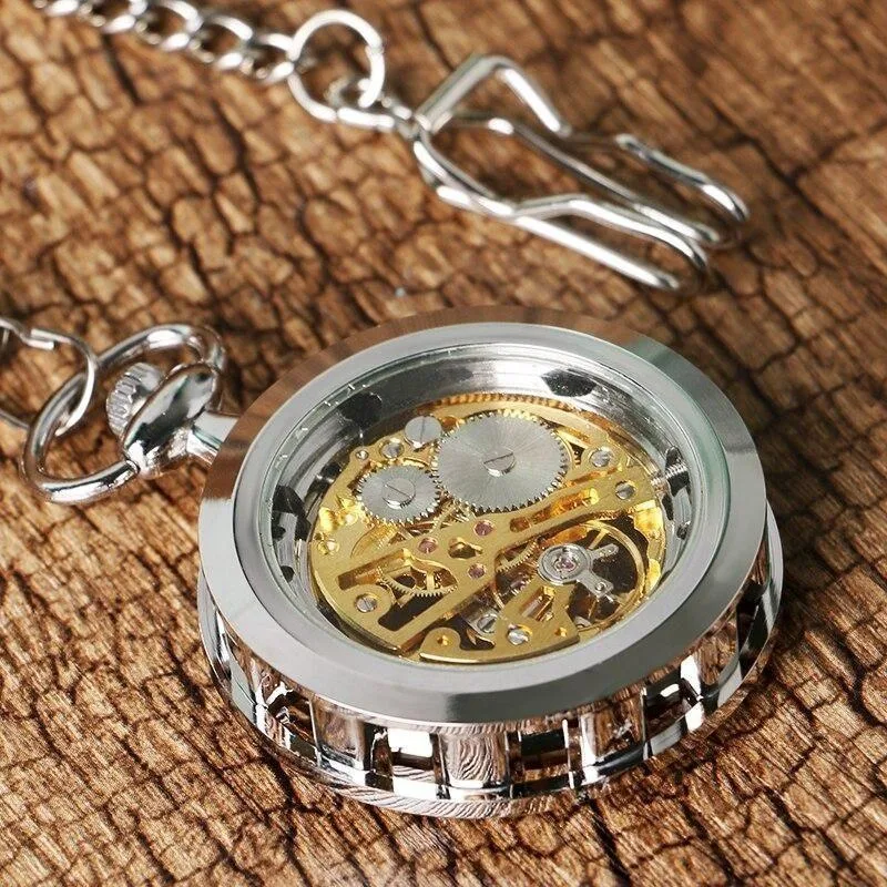View 3 — Steampunk pocket watch — visible movement