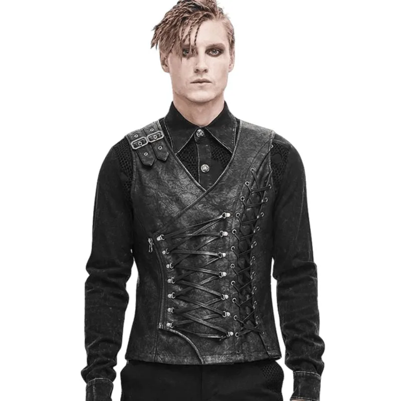 View 2 — Men’s asymmetric steampunk corset
