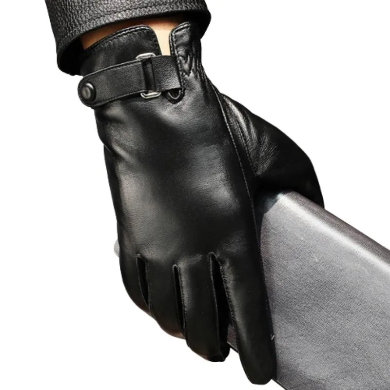 Men’s steampunk glove — leather black