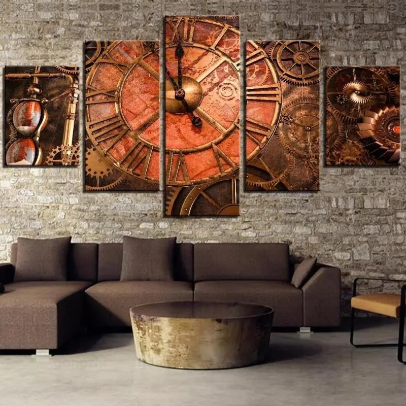 Steampunk wall art — clock