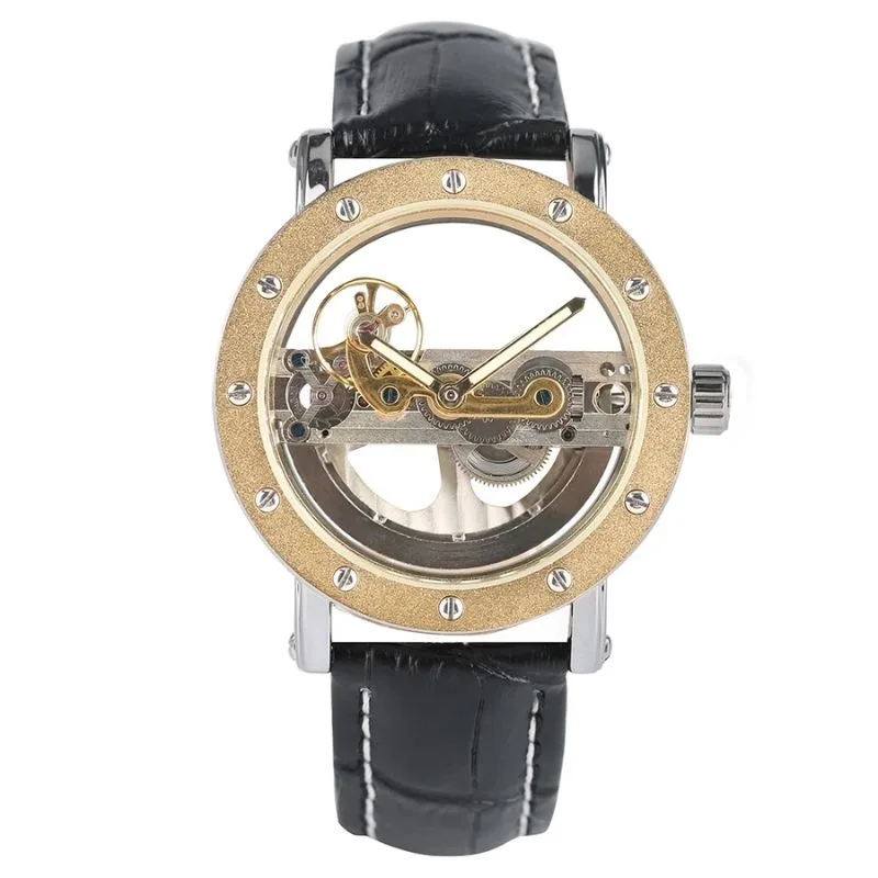 View 6 — Men’s steampunk watch — skeleton transparent