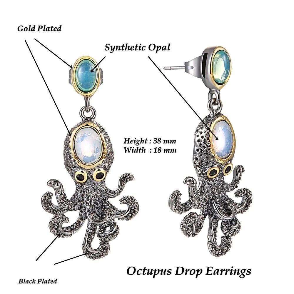 View 6 — Steampunk earrings — octopus