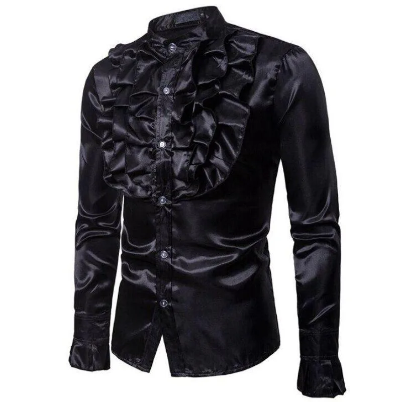 Men’s steampunk shirt — satin black