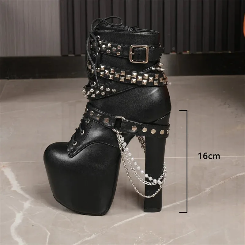 View 3 — Gothic steampunk ankle boots