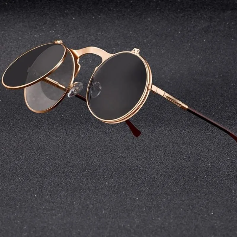 View 2 — Vintage-style steampunk sunglasses — Flip