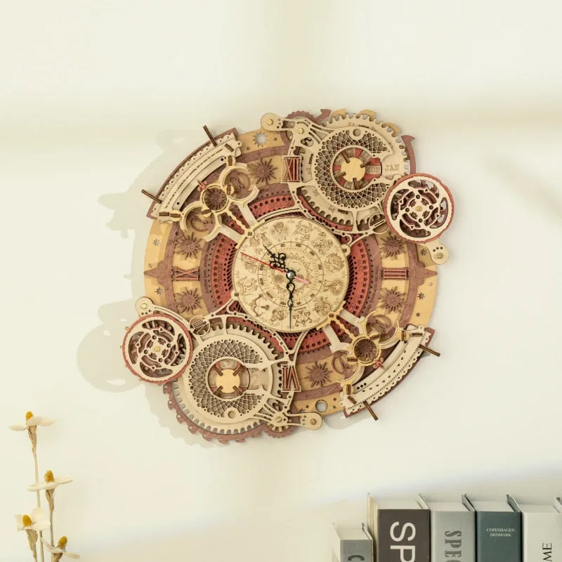 View 3 — Steampunk model kit — wood clock animated