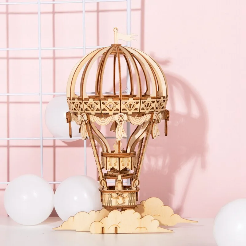 View 5 — Steampunk model kit — hot air balloon wood