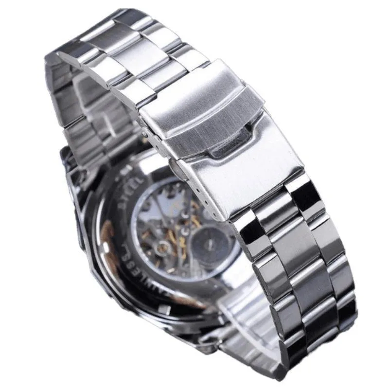 View 4 — Men’s mechanical steampunk watch — skeleton