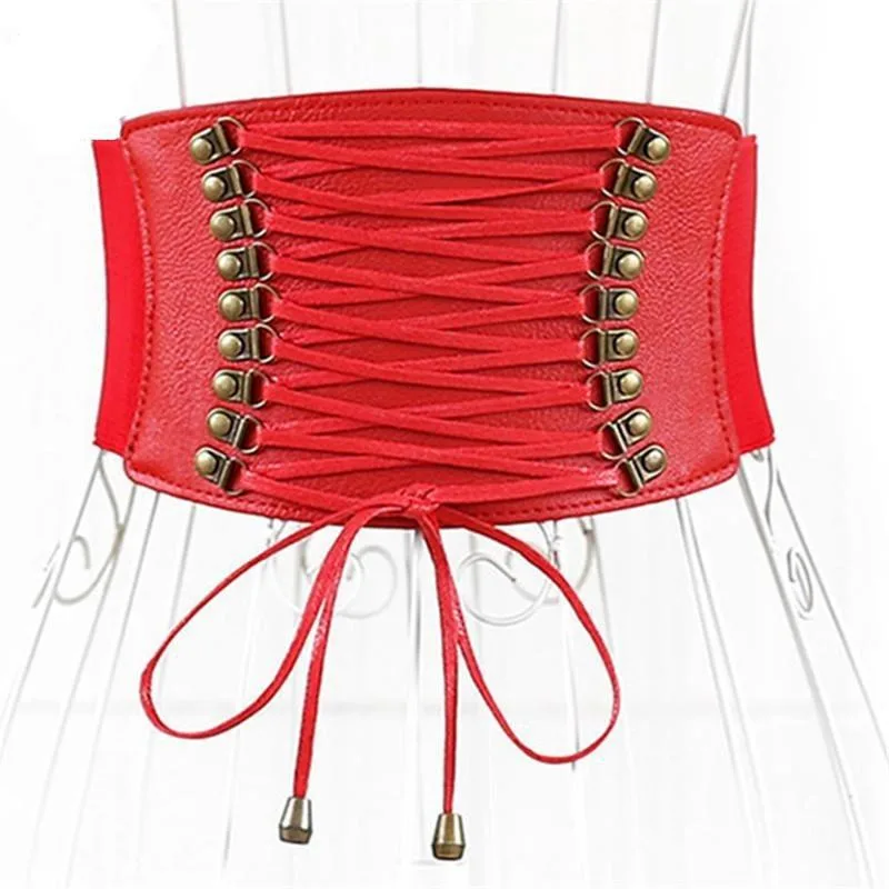 Steampunk corset — Belt red