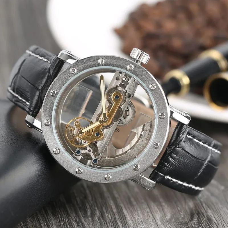 View 11 — Men’s steampunk watch — skeleton transparent