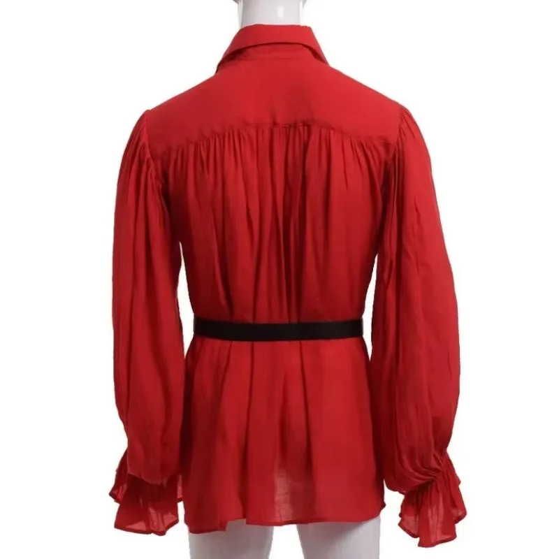 View 5 — Men’s steampunk shirt — red