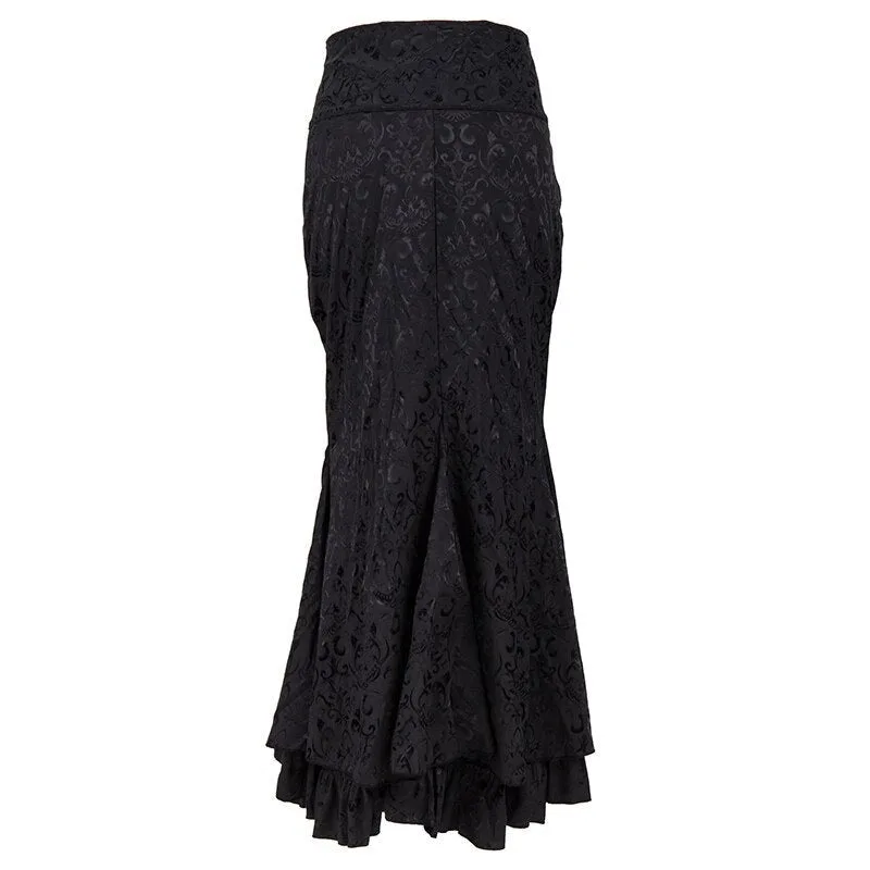 View 4 — Gothic steampunk skirt — black long