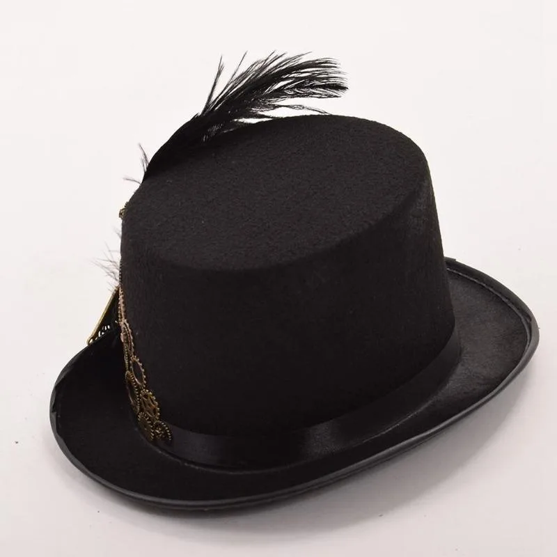 View 5 — Victorian steampunk hat — with feather