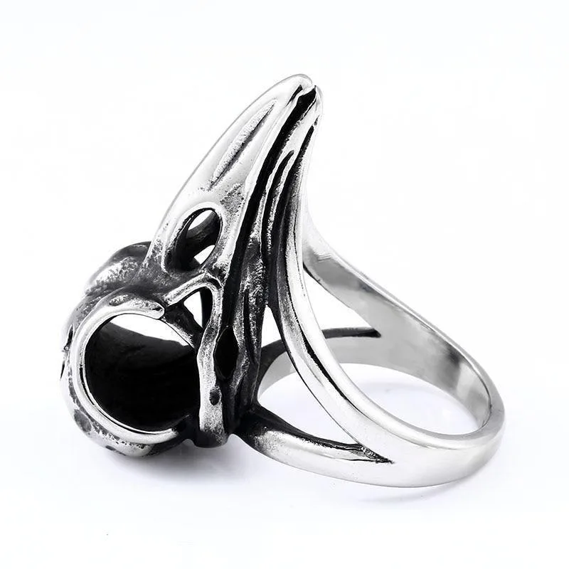 View 3 — Steampunk ring — skull raven