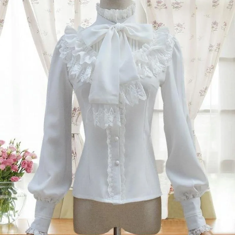 View 4 — Victorian steampunk blouse — white
