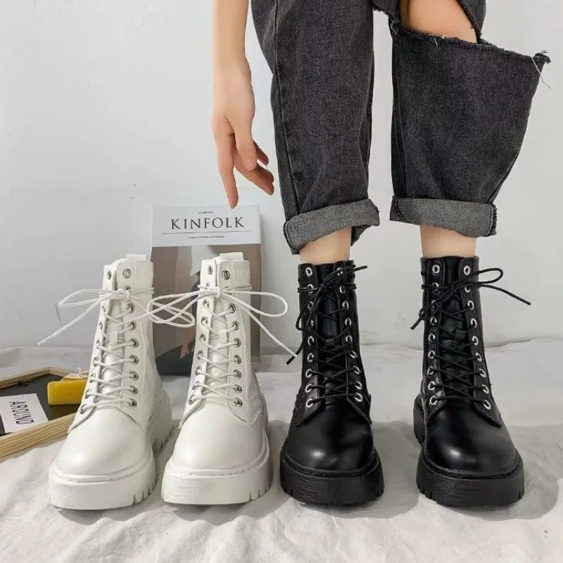 View 9 — Steampunk ankle boots — platform lacing