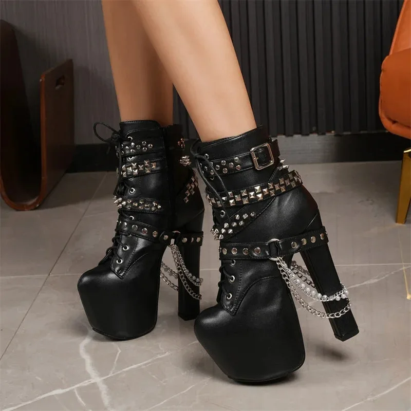 View 2 — Gothic steampunk ankle boots