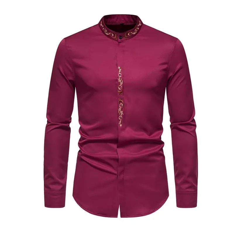 View 5 — Steampunk shirt — mandarin collar embroidered