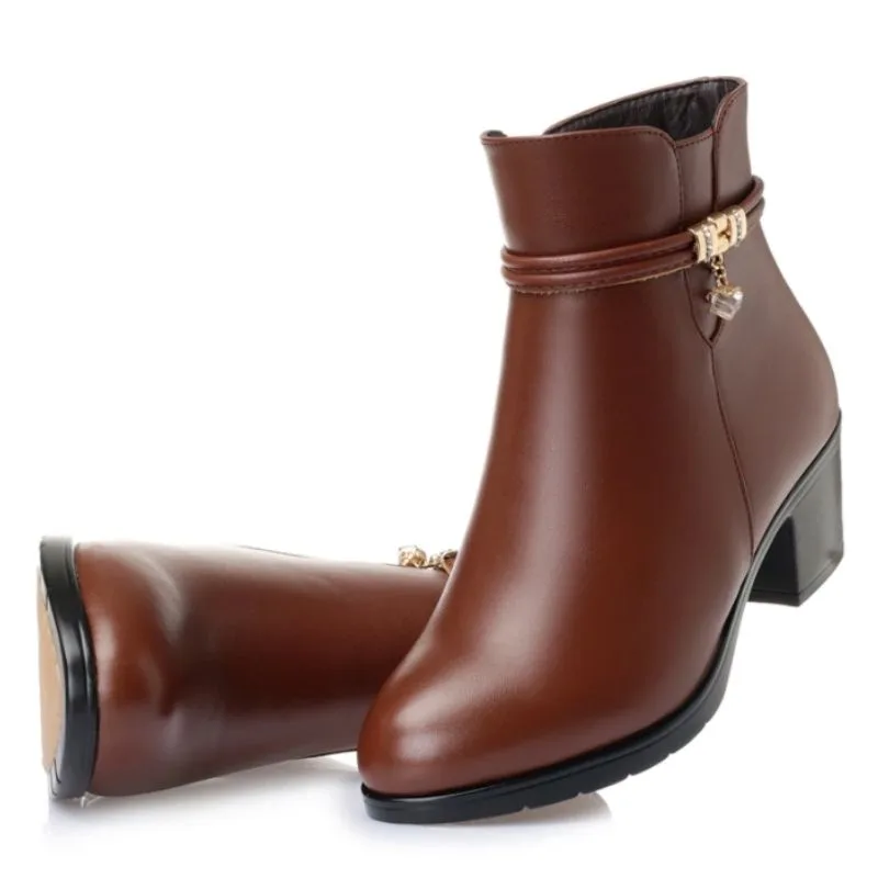 View 10 — Steampunk ankle boots — PU brown heel