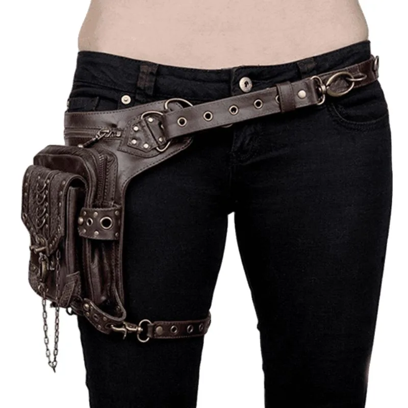 View 2 — Steampunk satchel — thigh