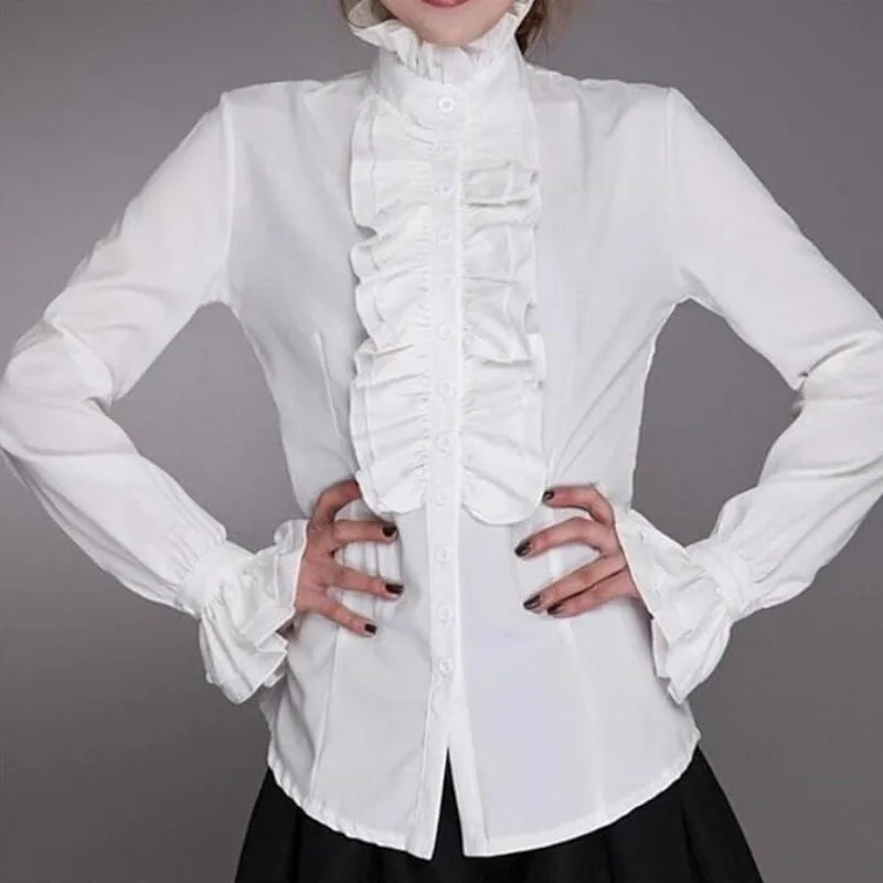 View 6 — Women’s steampunk shirt — white