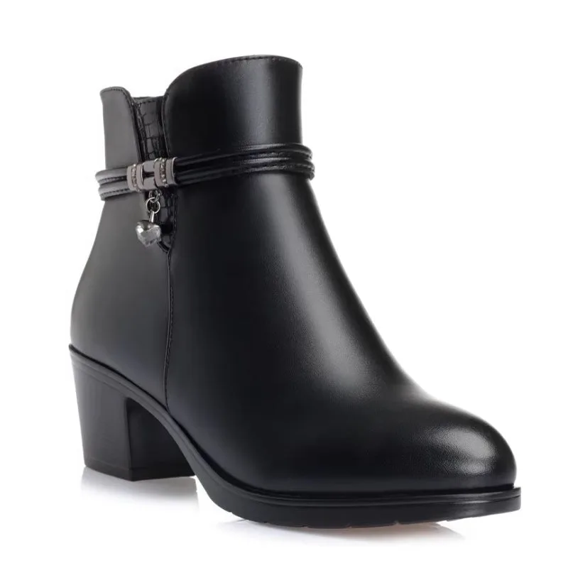 View 4 — Steampunk ankle boots — PU black heel 5 cm