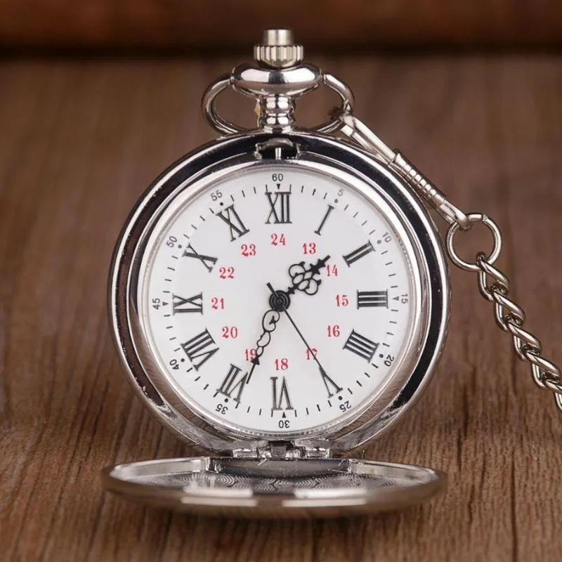 View 2 — Vintage-style steampunk pocket watch — silver-coloured