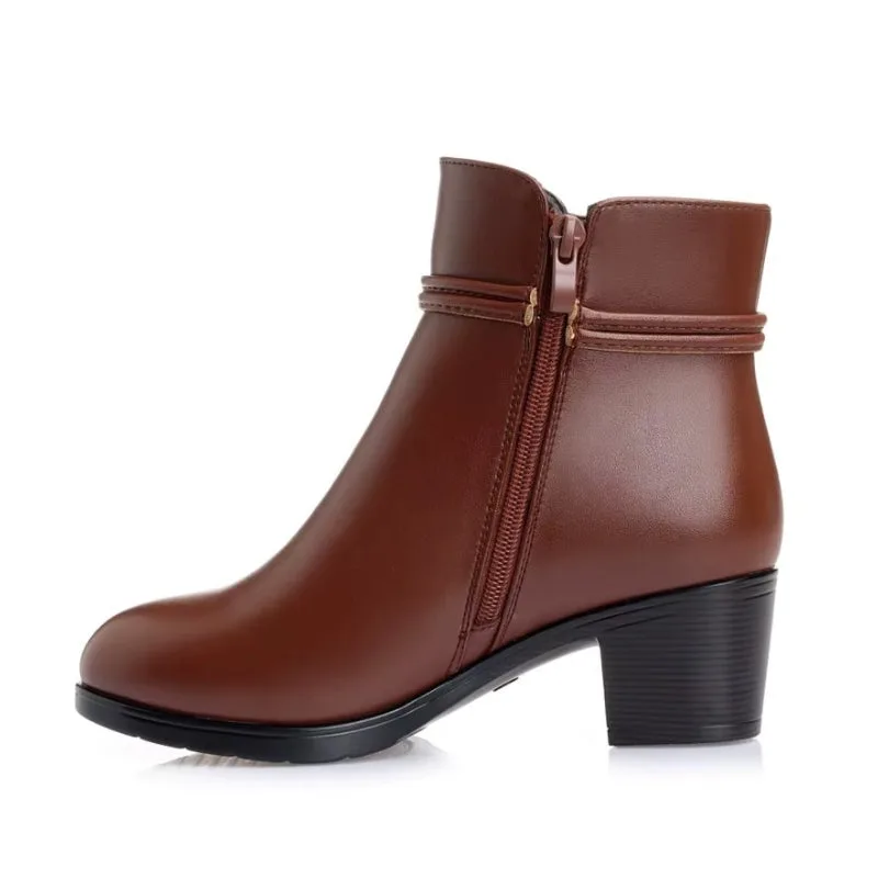 View 8 — Steampunk ankle boots — PU brown heel